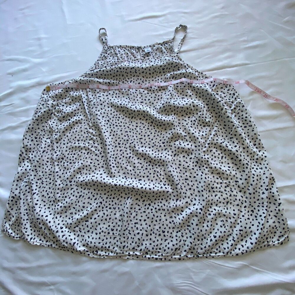 Old Navy Women XXL Cream Black Spotted Cami Tank Top Spaghetti Strap